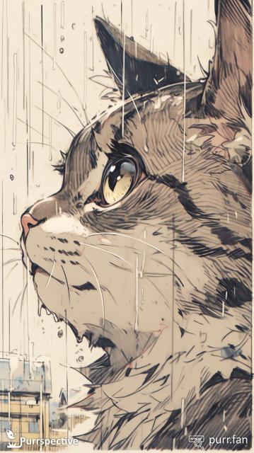 Kat in de regen